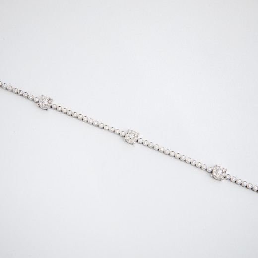 Eternal Blossom Diamond Tennis Bracelet in White Gold