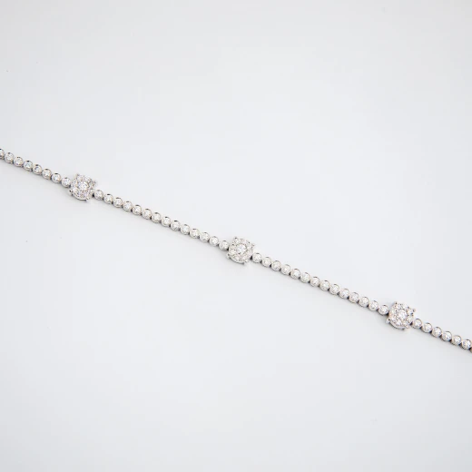 Eternal Blossom Diamond Tennis Bracelet in White Gold