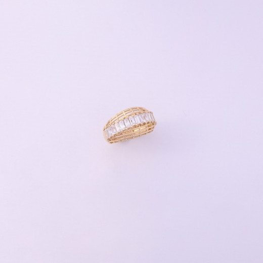 White Zircon Gold Ring