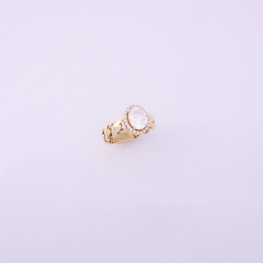 White Gemstone Gold Ring