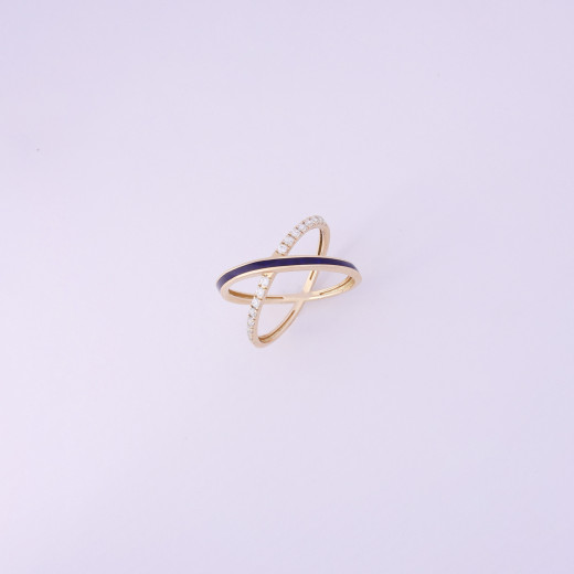 Crossed blue ring