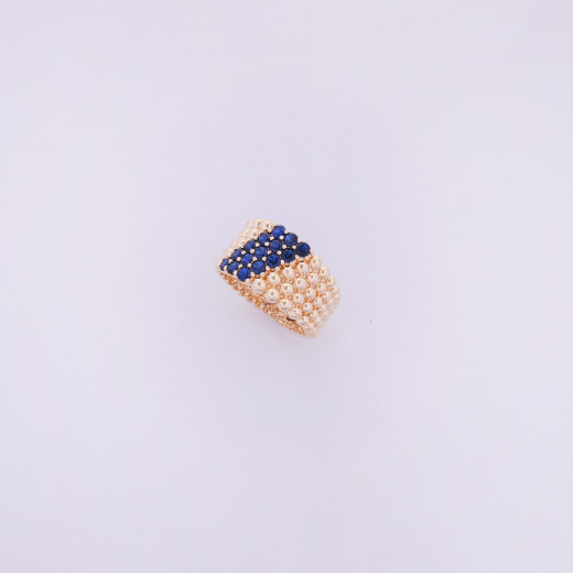 Blue beads ring