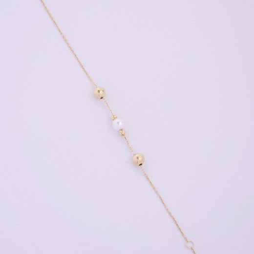 3 pearls gold bracelet