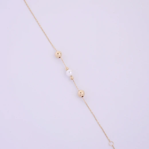 3 pearls gold bracelet