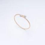 Gold bracelet with white zircon stones