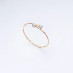 Gold bracelet with white zircon stones