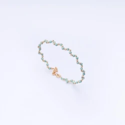 Turquoise beads gold bracelet