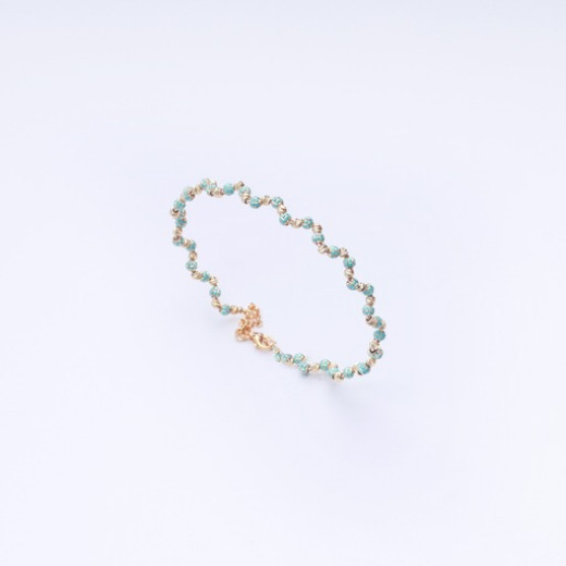 Turquoise beads gold bracelet