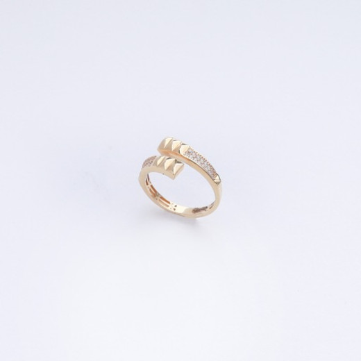 Two sided gold ring