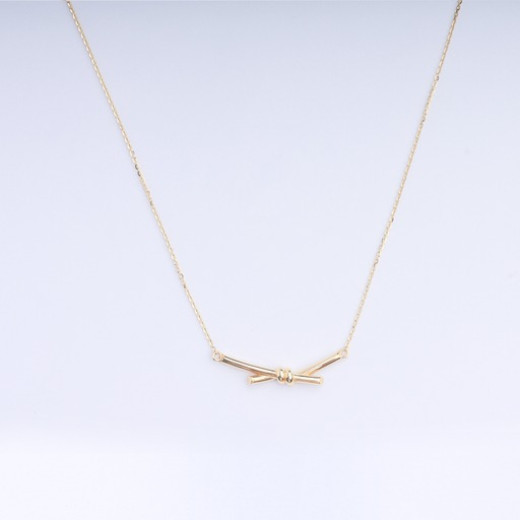 Bow gold necklace